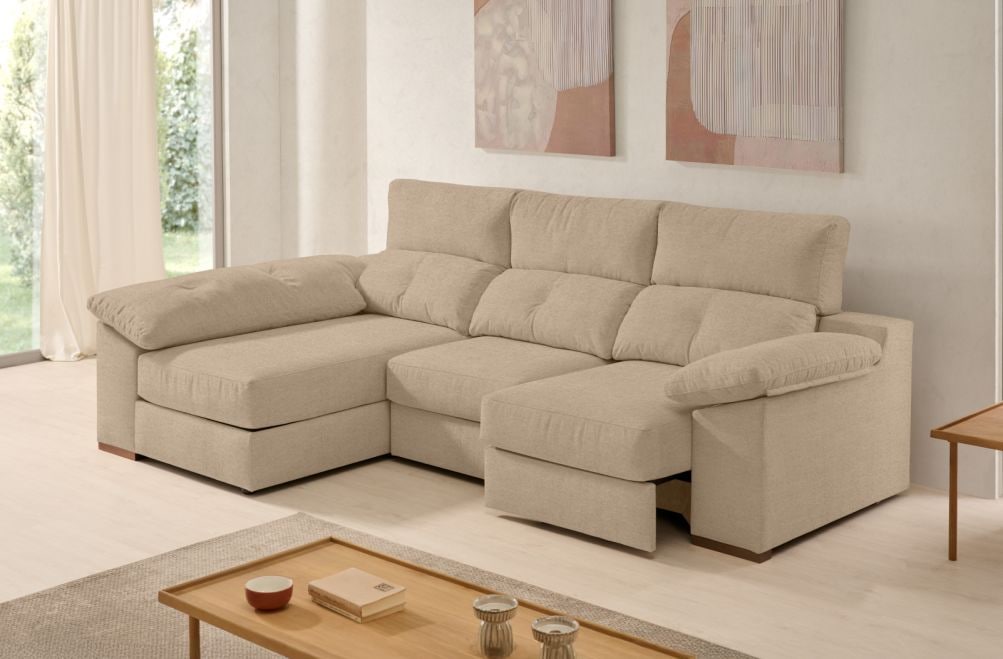 Sofá chaise longue de tela Onix de Stylekomfort - principal