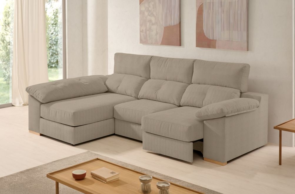 Sofá chaise longue de tela Onix de Stylekomfort - principal