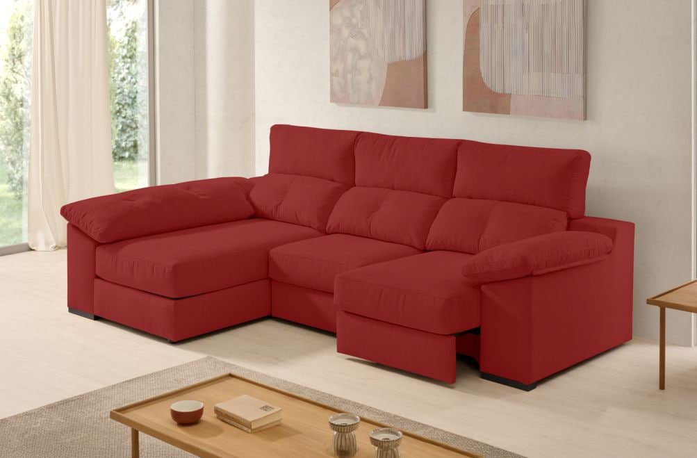 Sofá chaise longue de tela Onix de Stylekomfort - principal