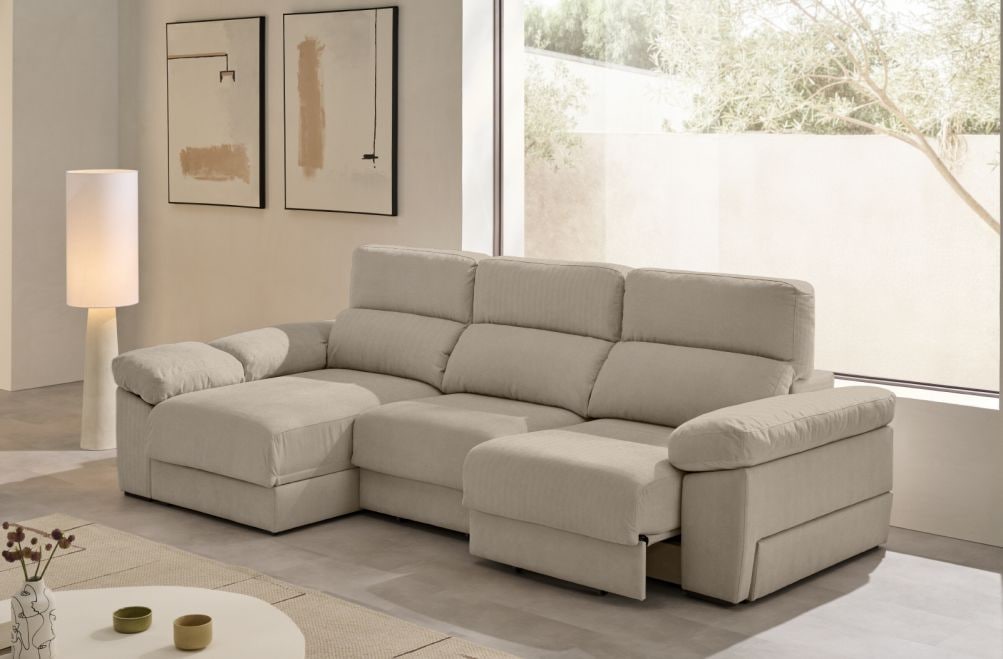 Sofá chaise longue de tela Evan de Stylekomfort