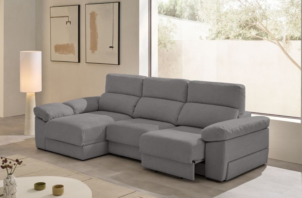 Sofá chaise longue de tela Evan de Stylekomfort - principal