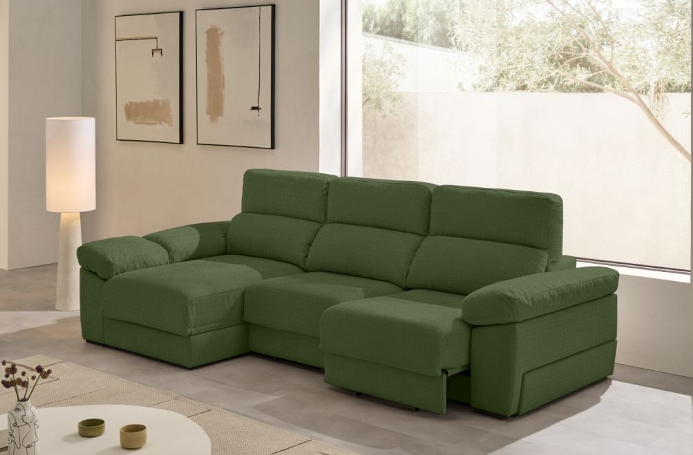 Sofá chaise longue de tela Evan de Stylekomfort