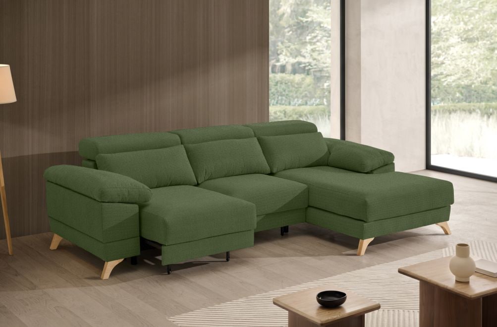 Sofá chaise longue de tela Volt eléctrico de StyleKomfort - principal