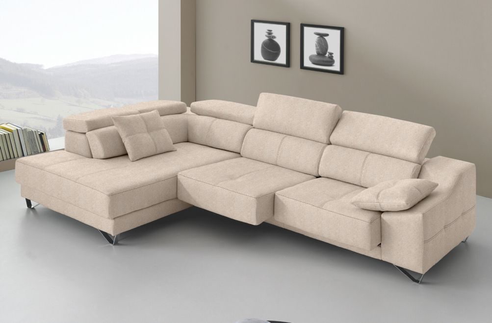 Sofá rinconera de tela Dante de HOME - principal