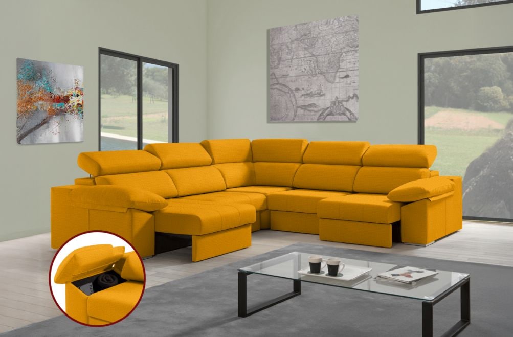 Sofá rinconera de tela Daresma XL de HOME - principal