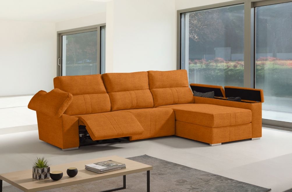 Sofá chaise longue relax de tela Coleman de HOME - principal