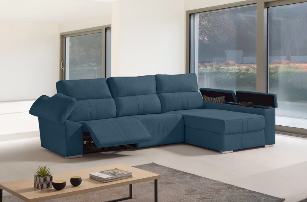 Sofá chaise longue relax de tela Coleman de HOME - principal