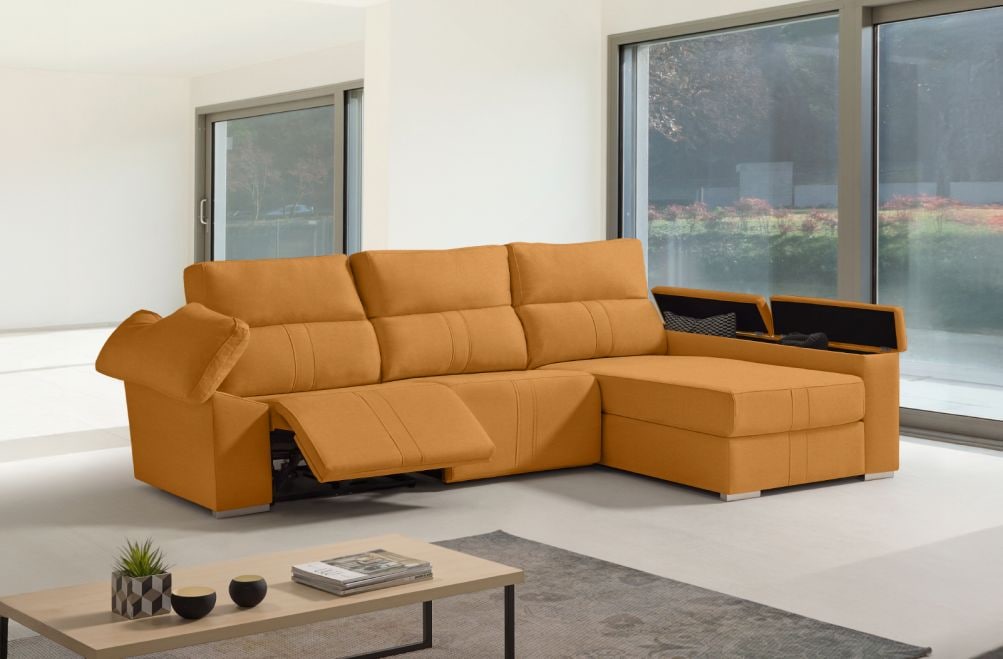 Sofá chaise longue relax de tela Coleman de HOME - principal