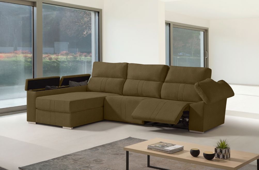 Sofá chaise longue relax de tela Coleman de HOME - principal