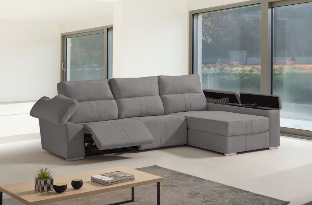 Sofá chaise longue relax de tela Coleman de HOME - principal