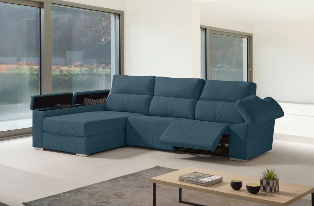 Sofá chaise longue relax de tela Coleman de HOME - principal