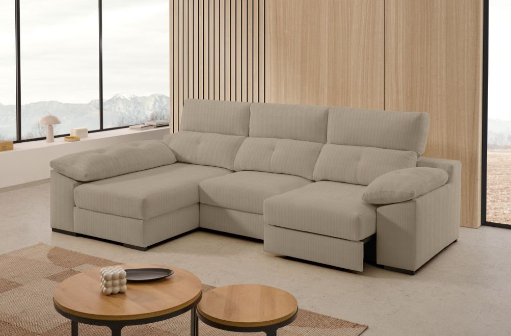 Sofá chaise longue de tela Next de StyleKomfort - principal