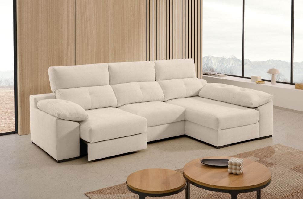 Sofá chaise longue de tela Next de StyleKomfort - principal