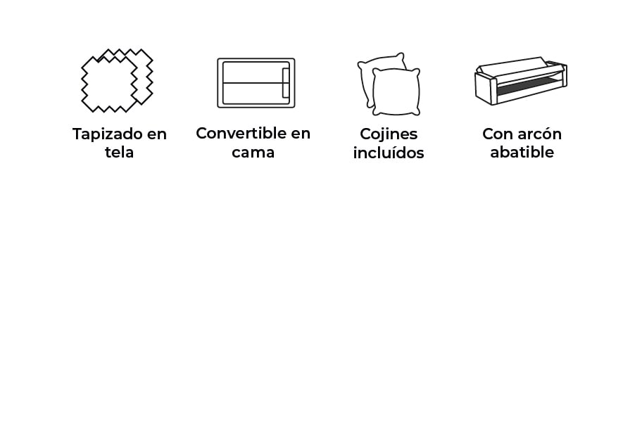 Sofá cama de tela Zoen de HOME - principal