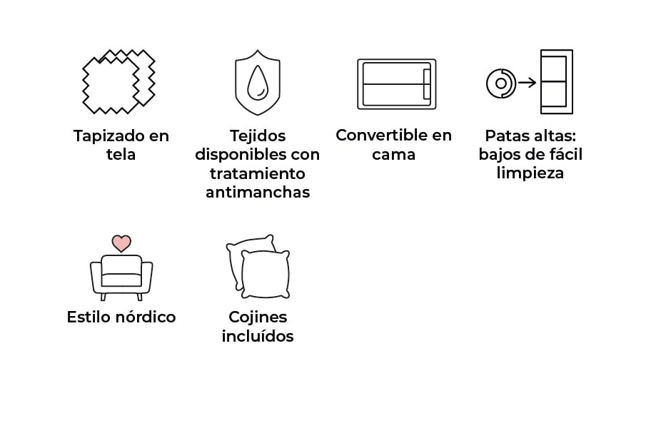 Sofá cama clic clac de tela Areva de HOME - principal