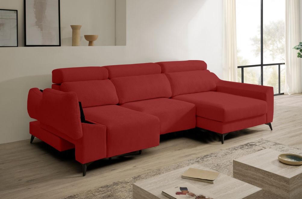 Sofá chaise longue de tela Dania de HOME - principal