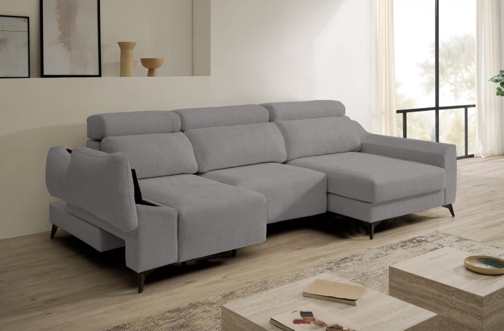 Sofá chaise longue de tela Dania de HOME - principal