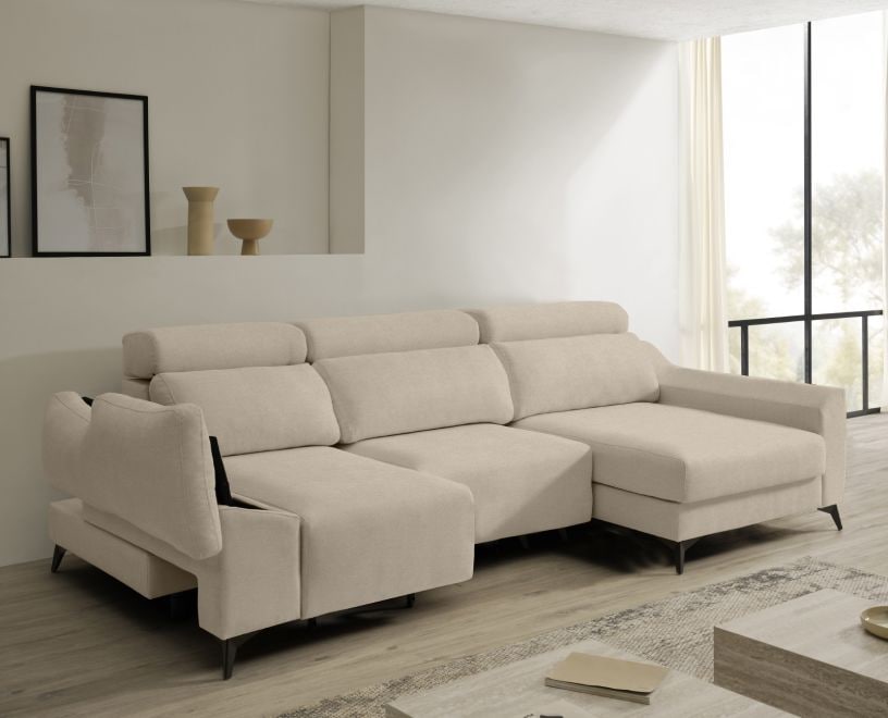 Sofá chaise longue de tela Dania de HOME - principal