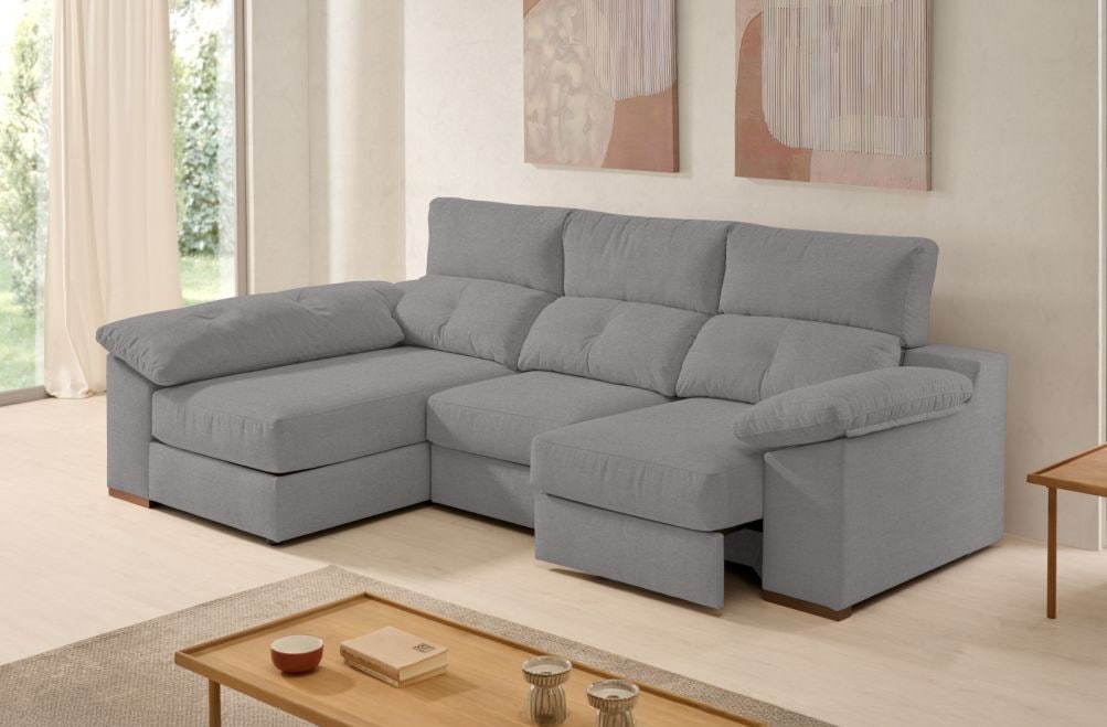 Sofá chaise longue de tela Onix de Stylekomfort - principal