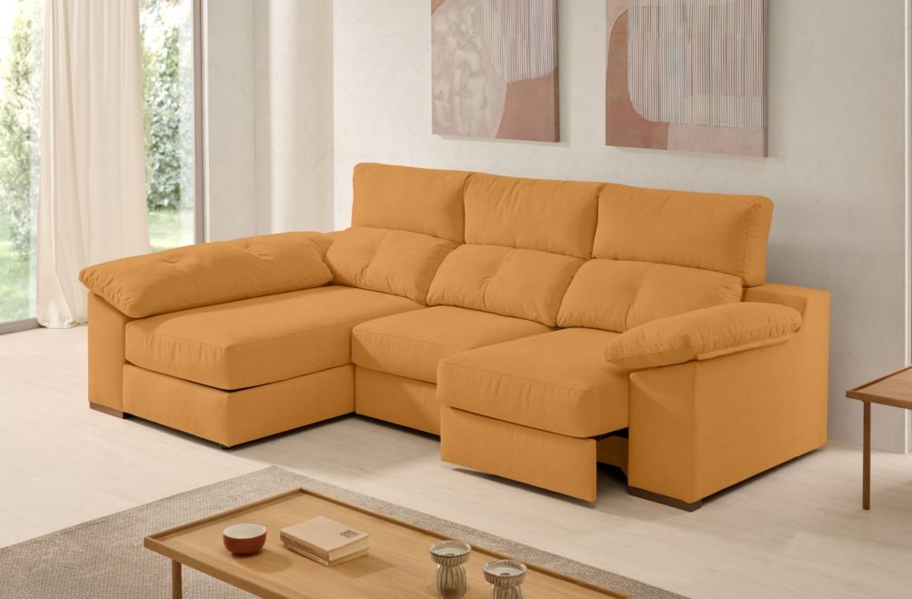 Sofá chaise longue de tela Onix de Stylekomfort - principal