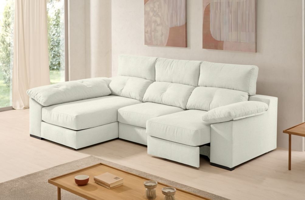Sofá chaise longue de tela Onix de Stylekomfort - principal
