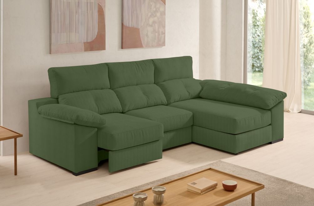 Sofá chaise longue de tela Onix de Stylekomfort - principal