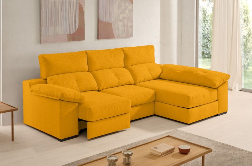 Sofá chaise longue de tela Onix de Stylekomfort - principal