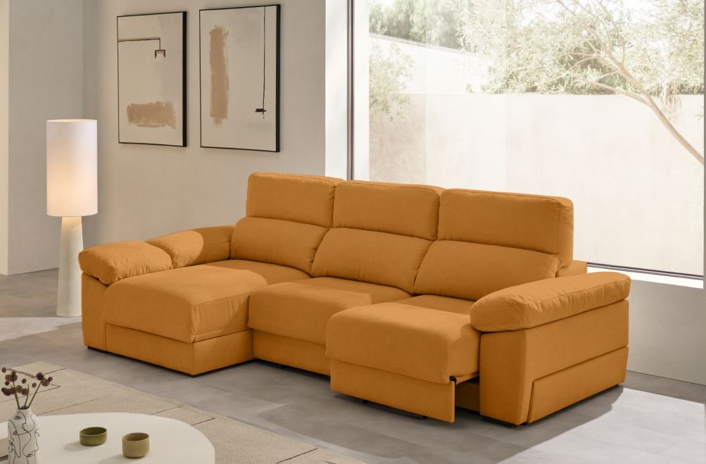 Sofá chaise longue de tela Evan de Stylekomfort - principal