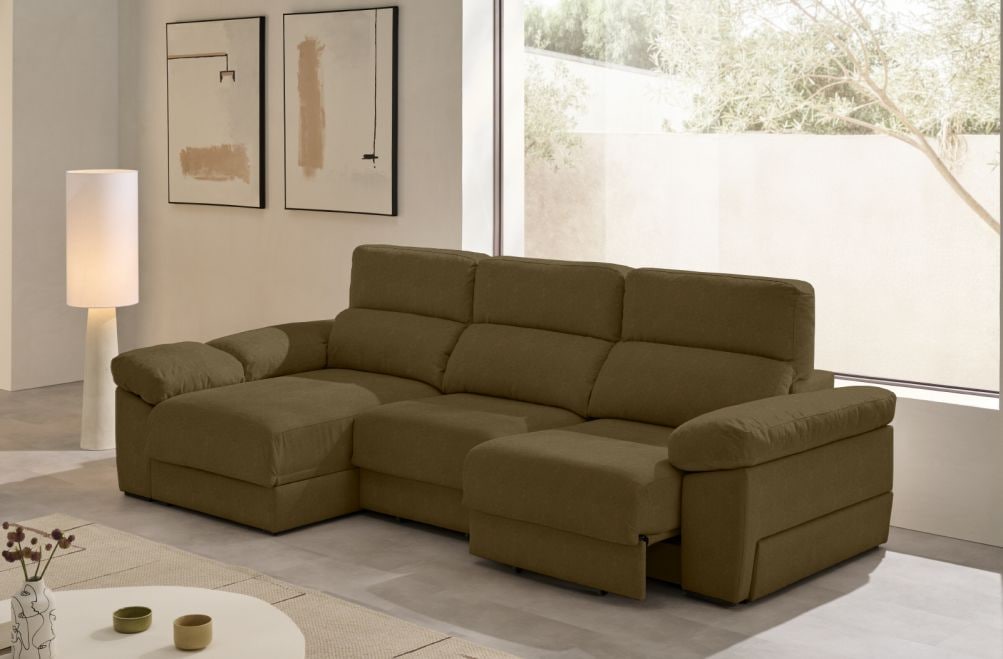 Sofá chaise longue de tela Evan de Stylekomfort - principal