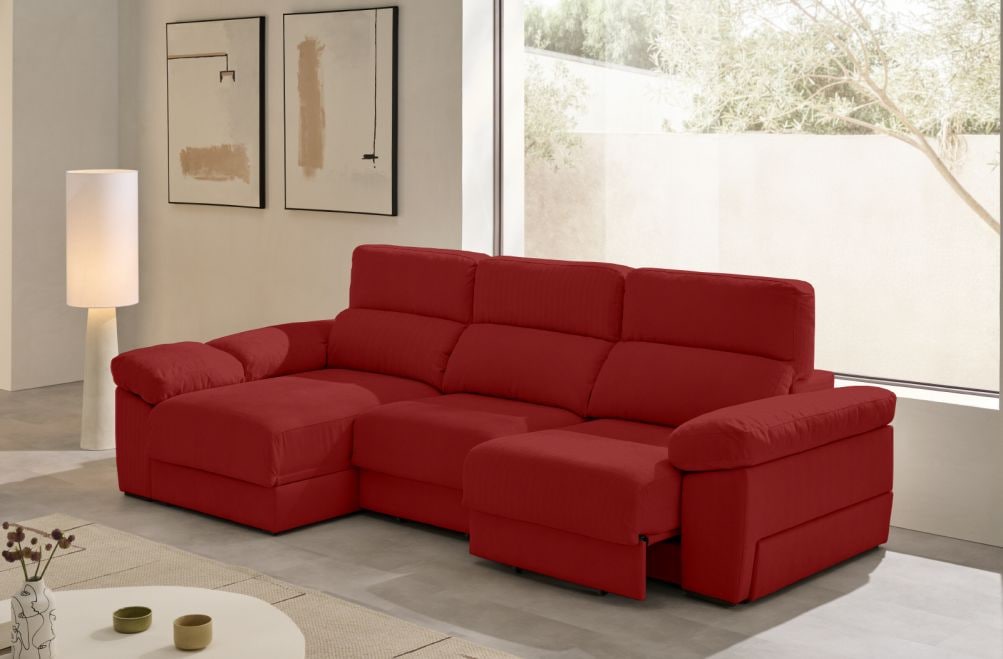 Sofá chaise longue de tela Evan de Stylekomfort - principal