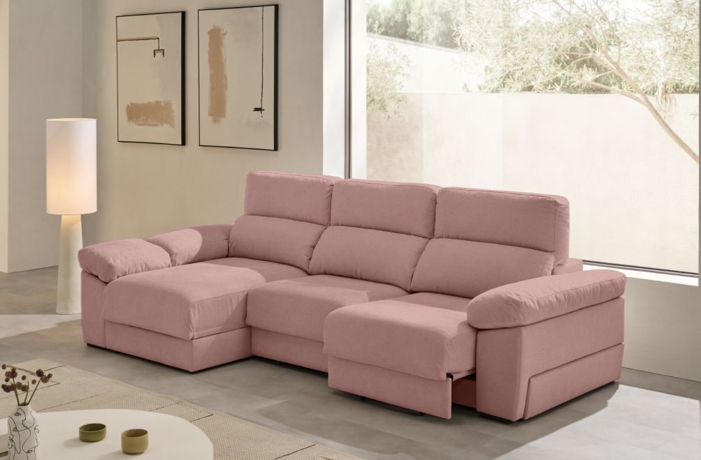 Sofá chaise longue de tela Evan de Stylekomfort - principal