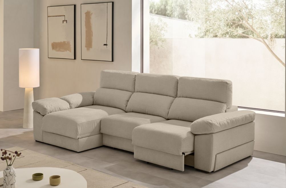 Sofá chaise longue de tela Evan de Stylekomfort - principal