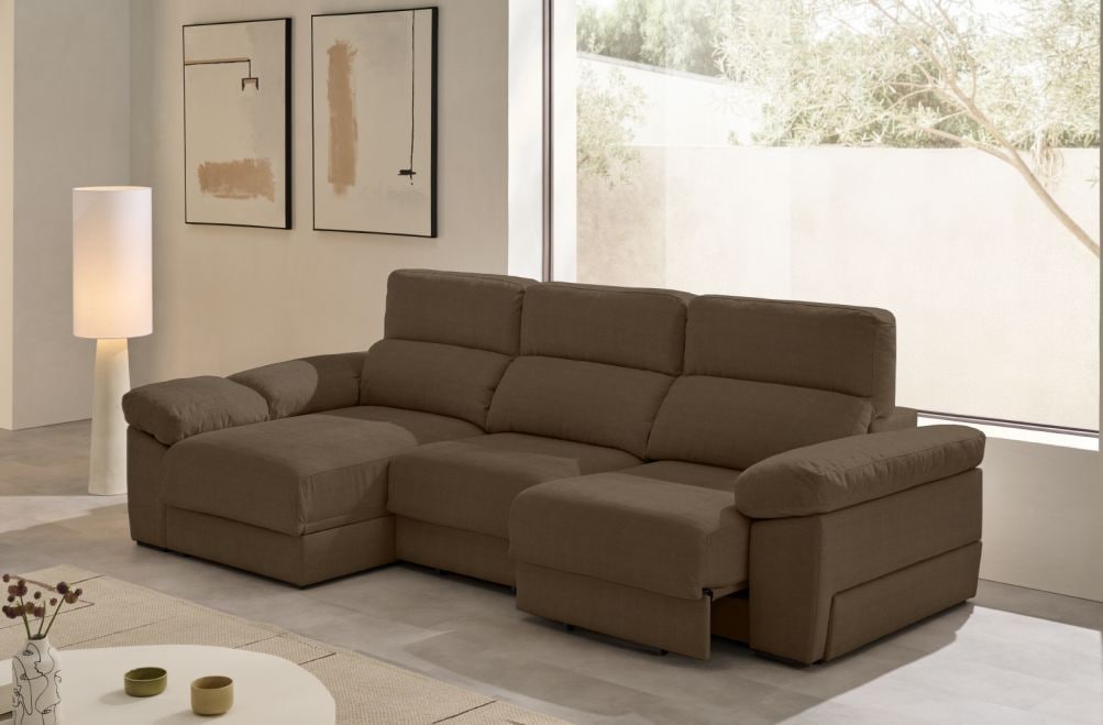 Sofá chaise longue de tela Evan de Stylekomfort - principal