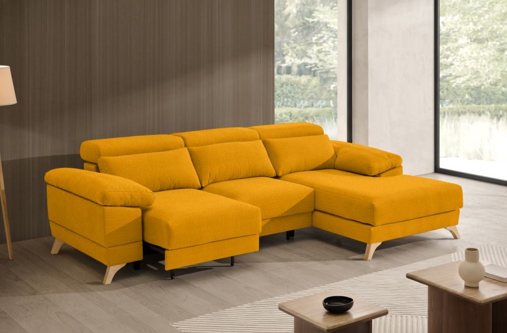 Sofá chaise longue de tela Volt eléctrico de StyleKomfort - principal
