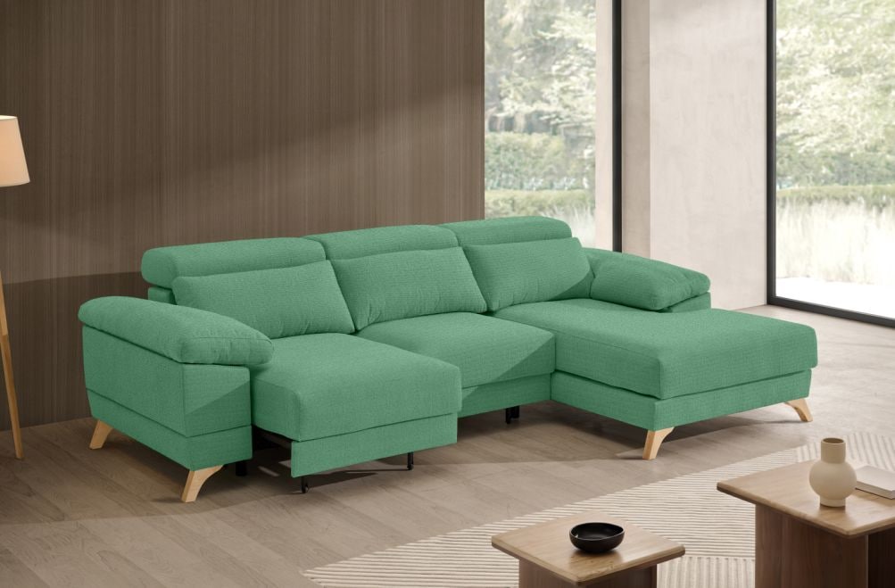 Sofá chaise longue de tela Volt eléctrico de StyleKomfort - principal