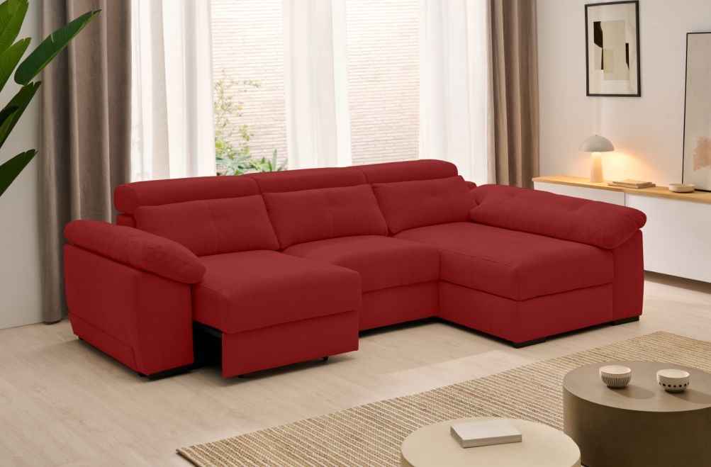 Sofá chaise longue de tela Crown eléctrico de Stylekomfort - principal
