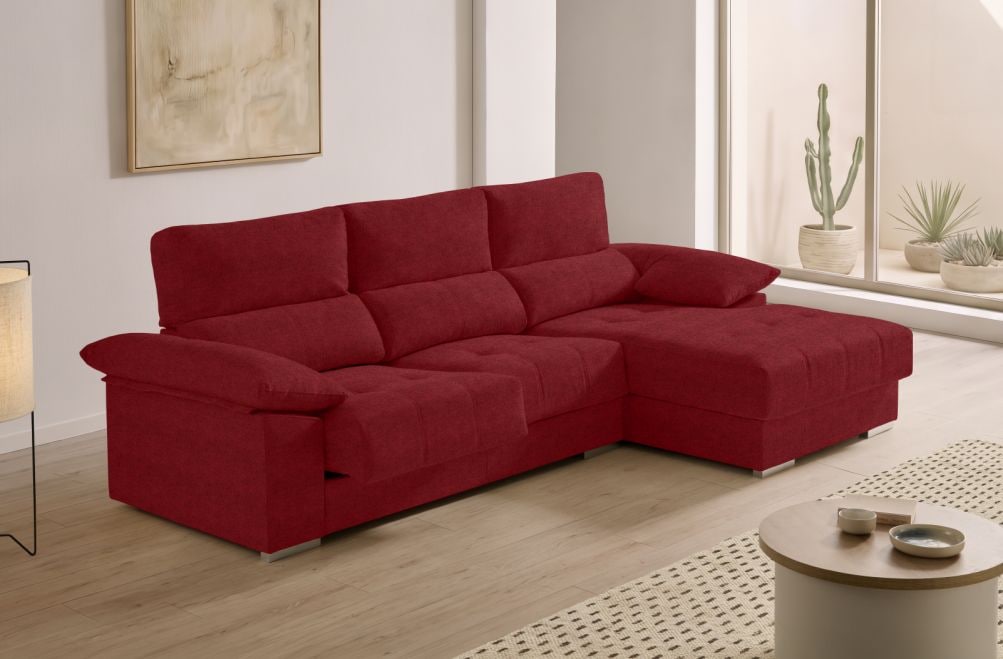 Sofá chaise longue de tela Alvar de HOME - principal
