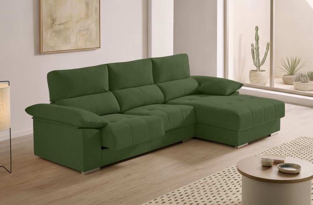 Sofá chaise longue de tela Alvar de HOME - principal