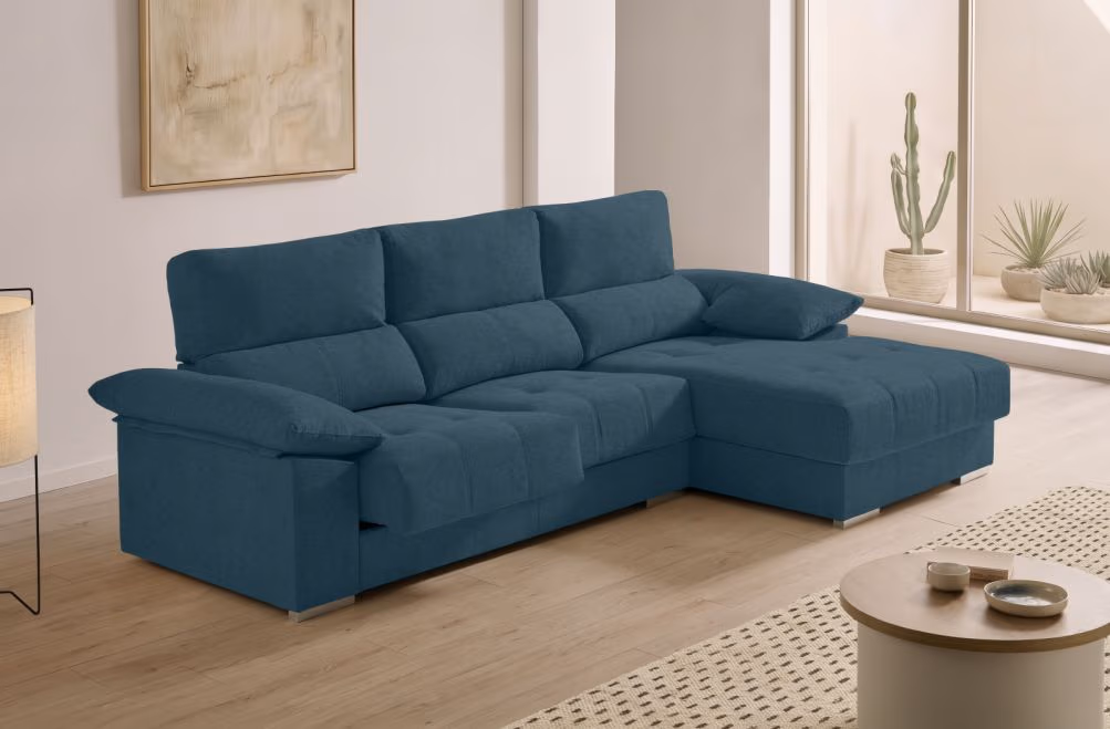 Sofá chaise longue de tela Alvar de HOME - principal