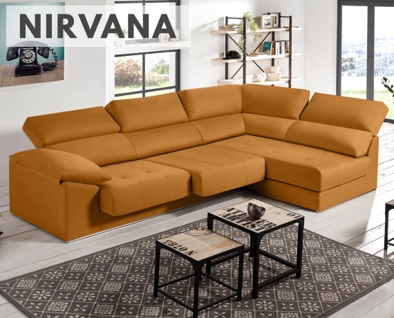 Sofá rinconera de tela Nirvana de HOME - La Tienda HOME