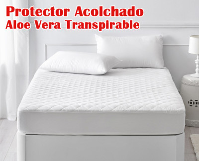 Protector Cama Rizo Impermeable Transpirable Aloe Vera