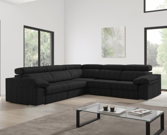 Sofá rinconera tela Esmeralda XL de HOME - La Tienda HOME