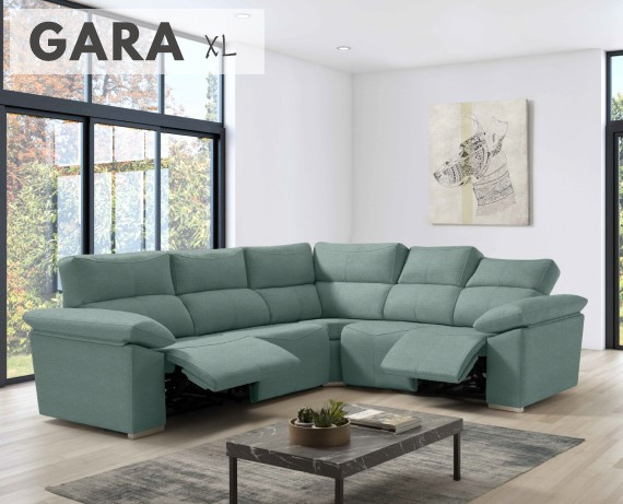 Sofá rinconera relax de tela Gara XL de HOME - La Tienda HOME