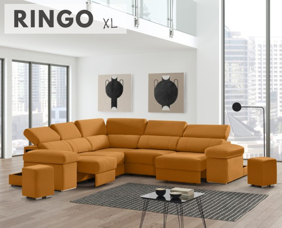 Sofá rinconera de tela Ringo XL de StyleKomfort