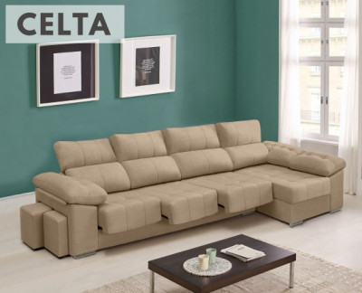 Sofás chaise de 4 plazas baratísimos - La Tienda HOME