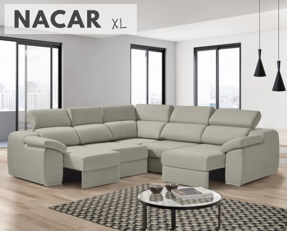 Sofá rinconera de tela Nacar XL de HOME - La Tienda HOME